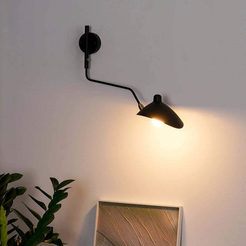 Schmitt Simple LED Applique Murale Linéaire Industrielle 1/2 Lumières Métal Noir Salon/Chambre à Coucher