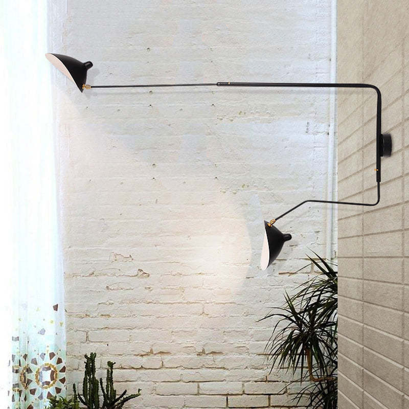 Schmitt Simple LED Applique Murale Linéaire Industrielle 1/2 Lumières Métal Noir Salon/Chambre à Coucher