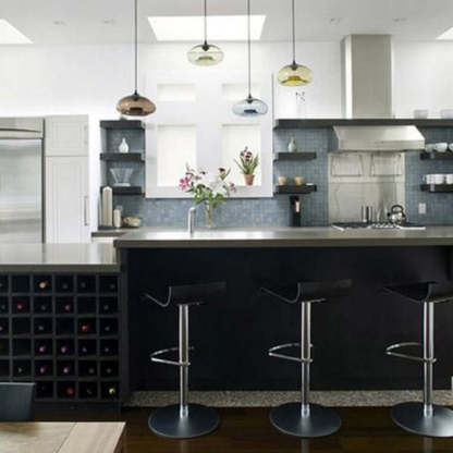 Lustre Suspension Nordique LED Verre Bleu Salon | Las Sola