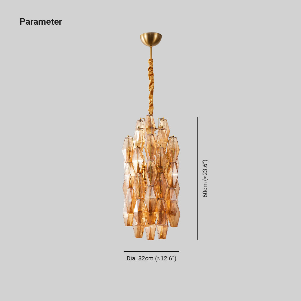 Verona Crystal Amber Pendant Lamp