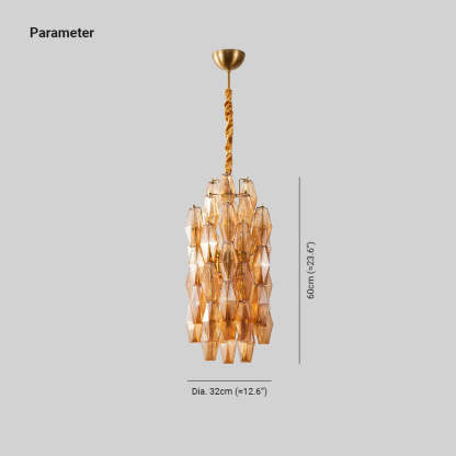 Verona Crystal Amber Pendant Lamp