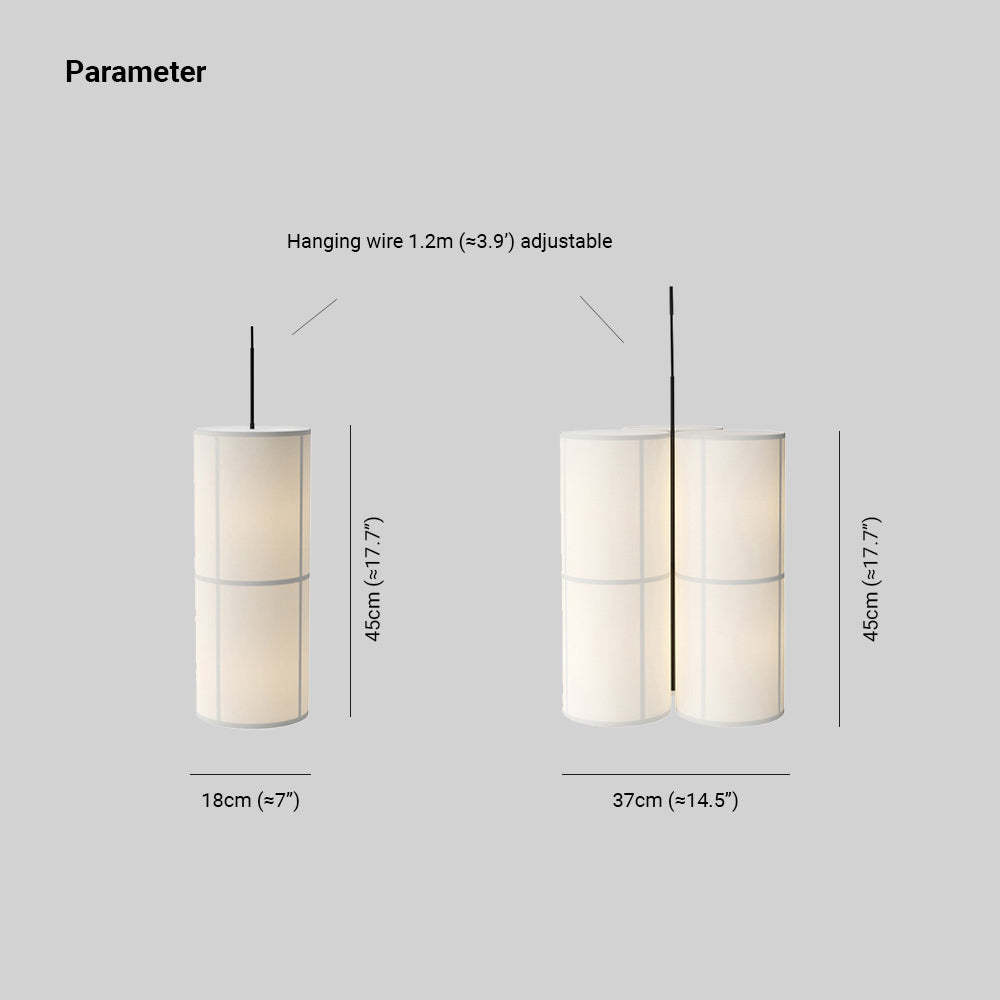Renée Suspension Cylindre Vintage, Métal/Soie, Blanc/Beige/Noir, Chambre à Coucher/Salon
