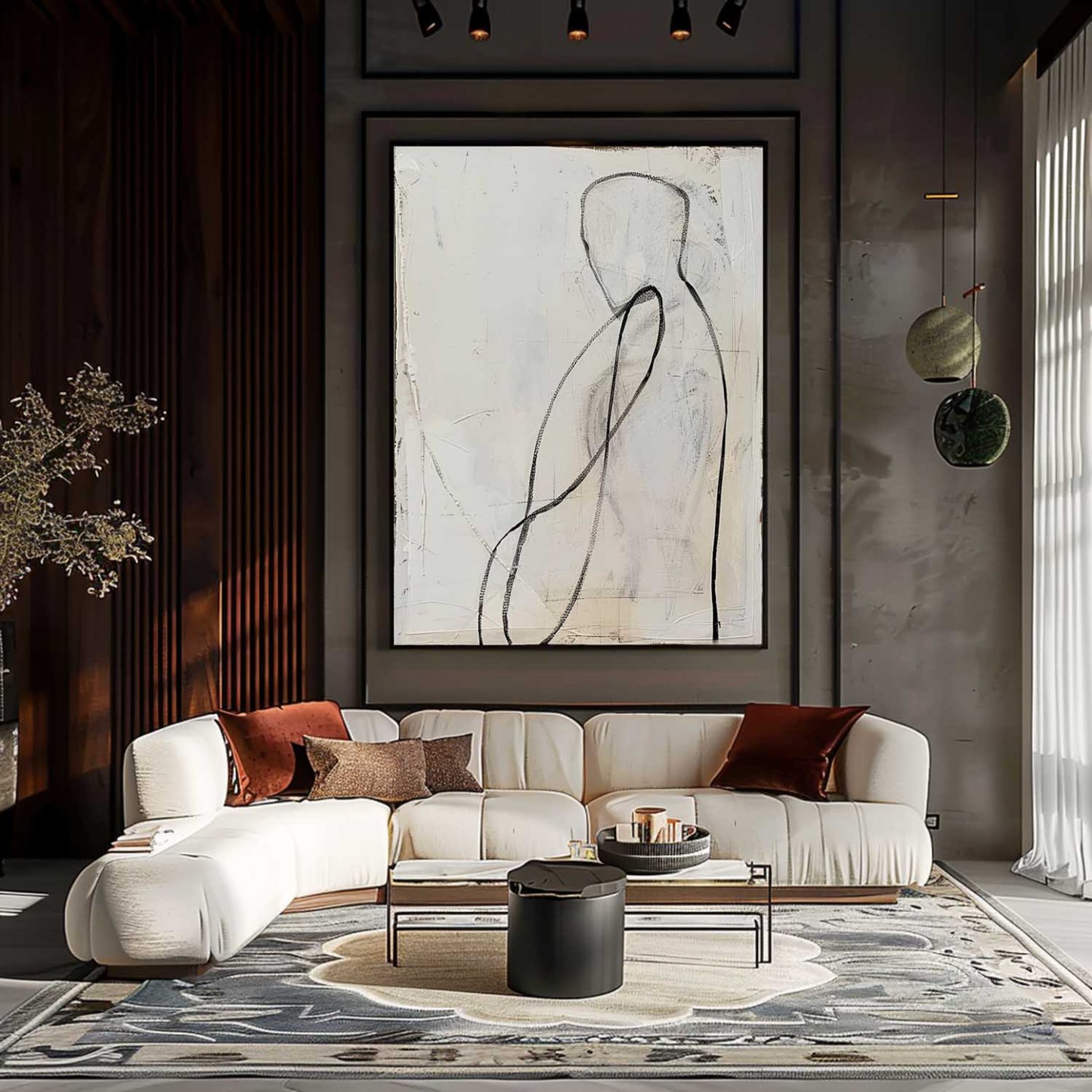 Contemporain Minimalisme Toile Art Mural Encadrée Peinture À L'huile | Las Sola