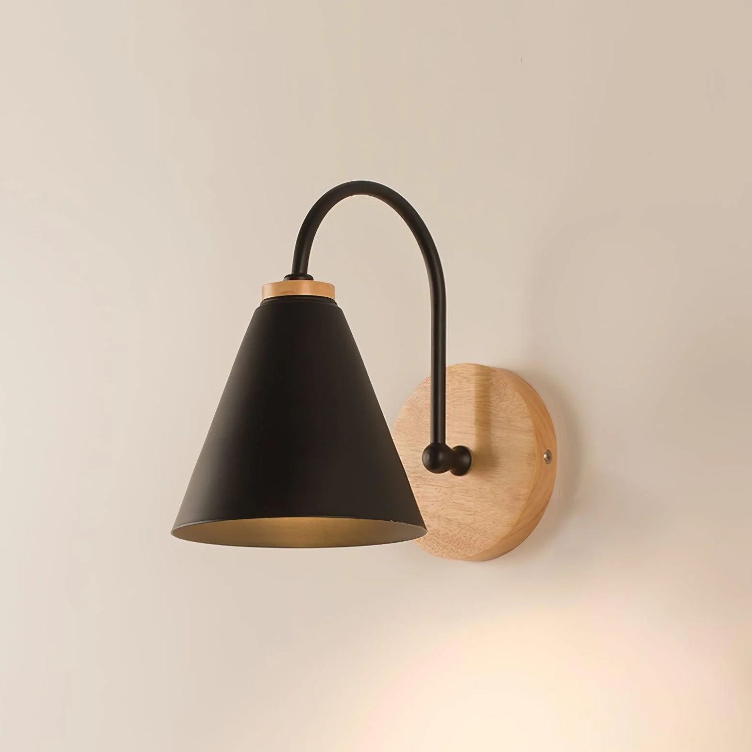 Ozawa Minimalism White Metal Wood Wall Lamp Dining Room Bedroom