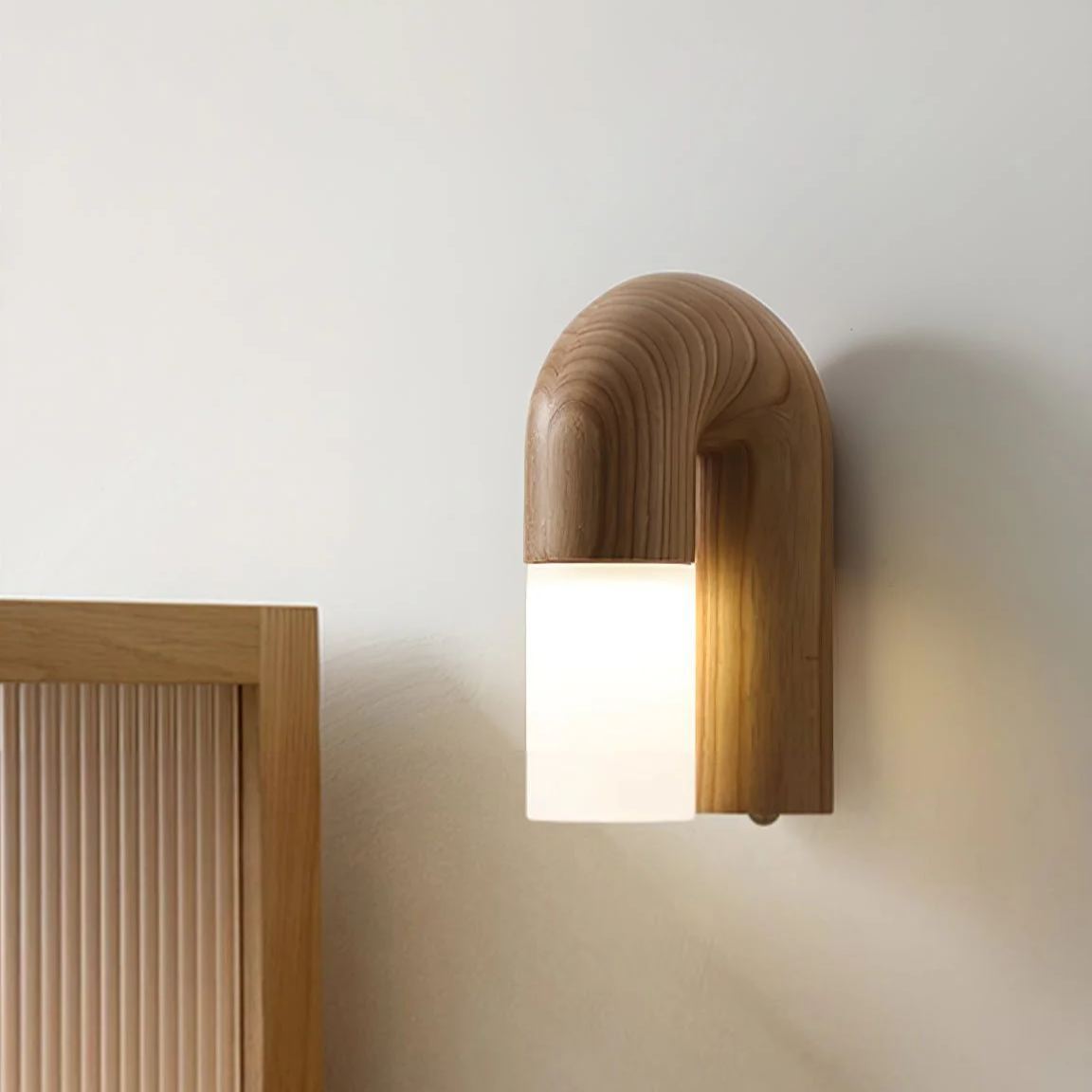 Ozawa Wood Walnut Black Metal Wall Lamp Dining Room Bedroom