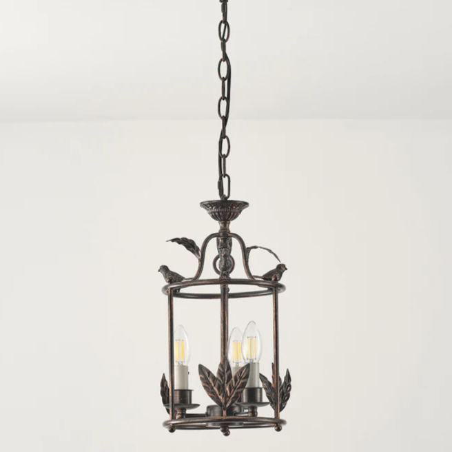 Alessio Vintage Metal Bronze Gold Pendant Light Dining Room Bedroom
