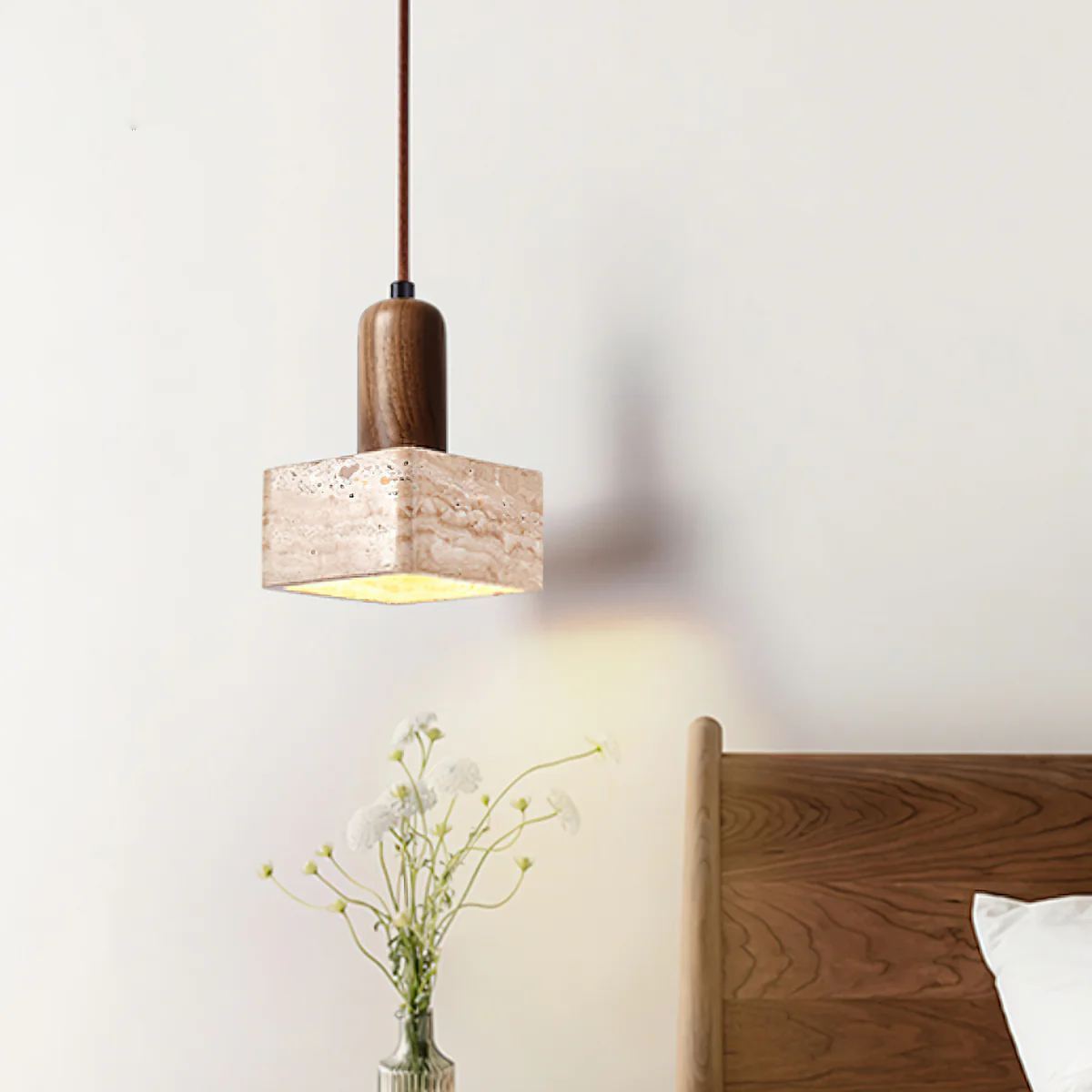 Minimalisme Travertin Bois Suspension Chambre Salle à manger | Las Sola