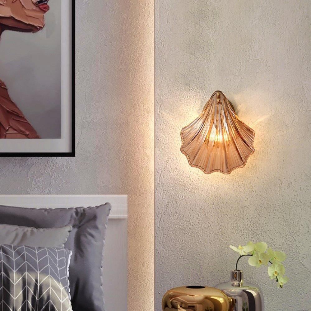 Orr Modern Unusual Shell Glass Wall Light Bedroom Living Room
