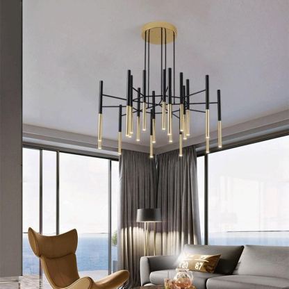 Marilyn Modern Tubular Metal Chandelier Living Room Hallway Bedroom