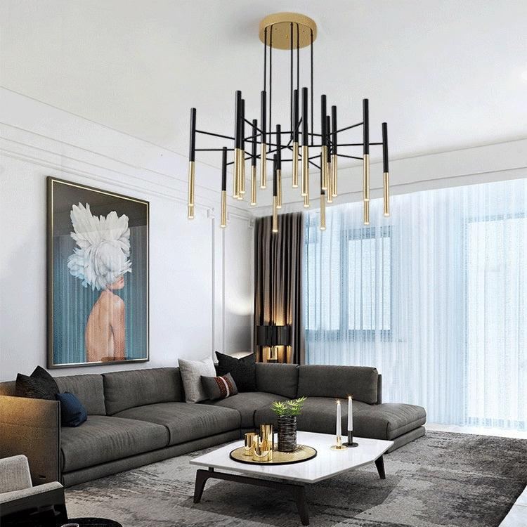 Marilyn Modern Tubular Metal Chandelier Living Room Hallway Bedroom