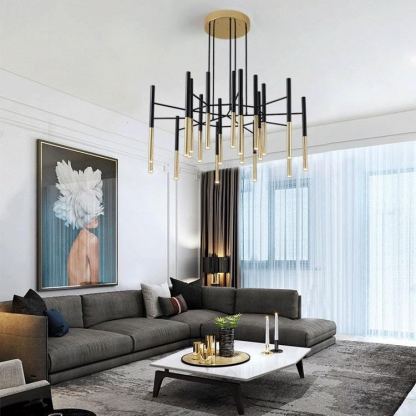 Marilyn Modern Tubular Metal Chandelier Living Room Hallway Bedroom