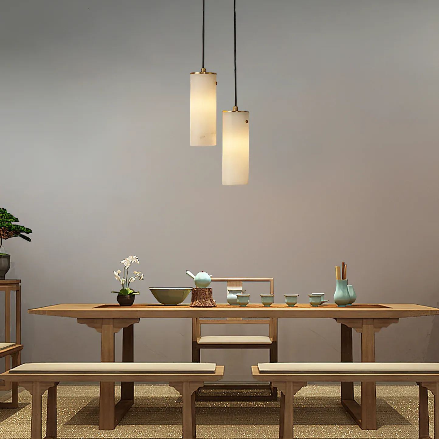 Ozawa Modern Vertical Pendant Light Metal Indoor