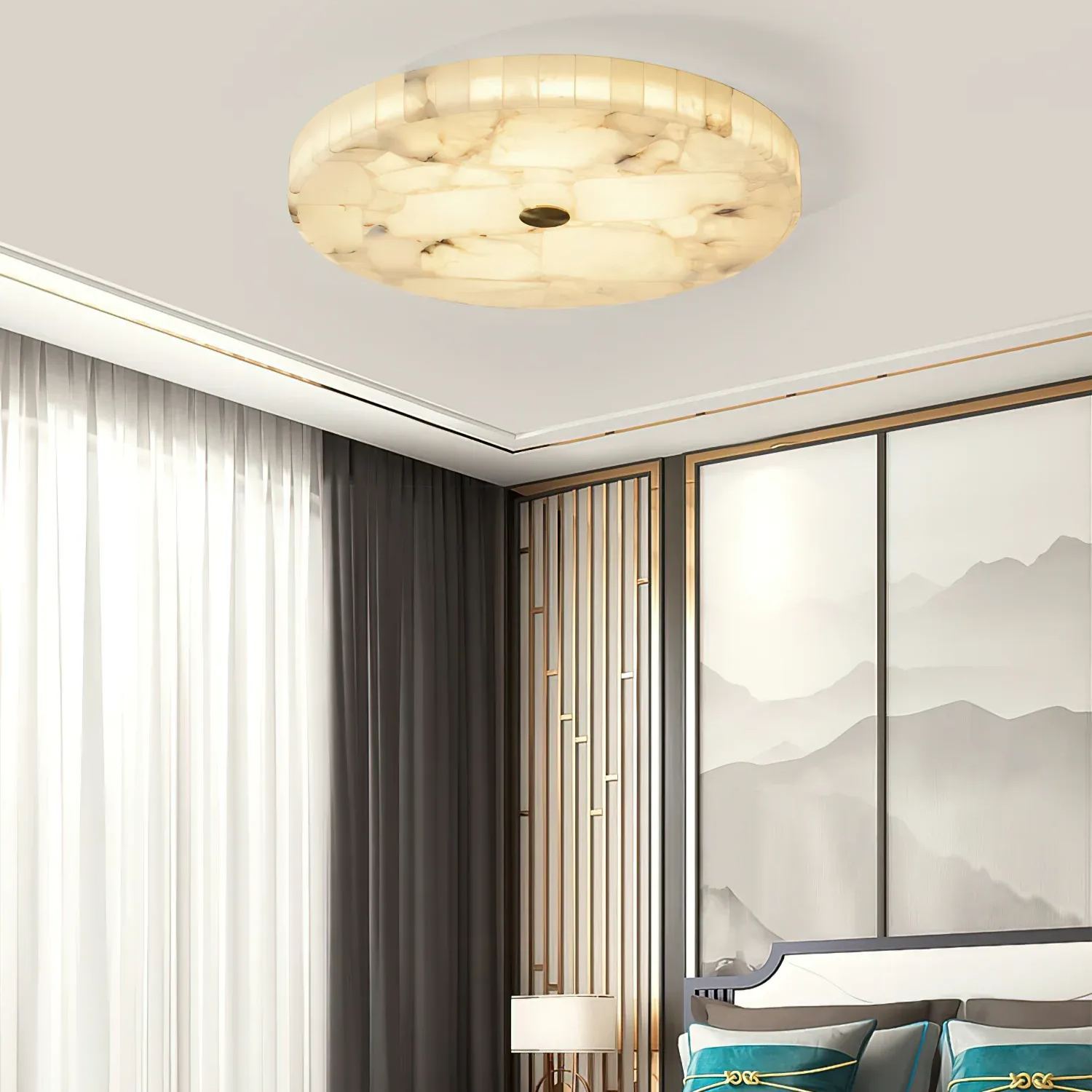 Byers Modern Minimalism LED Round Ceiling Lamp Metal  Resin Bedroom  Dining Room