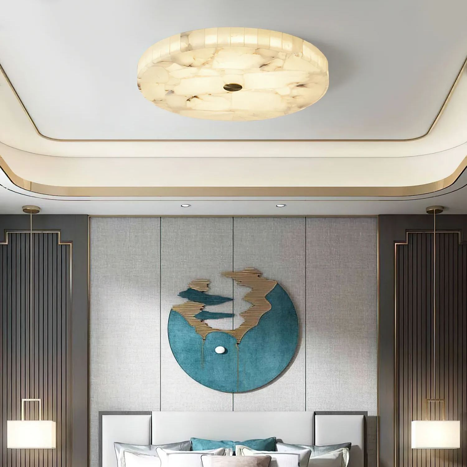 Byers Modern Minimalism LED Round Ceiling Lamp Metal  Resin Bedroom  Dining Room