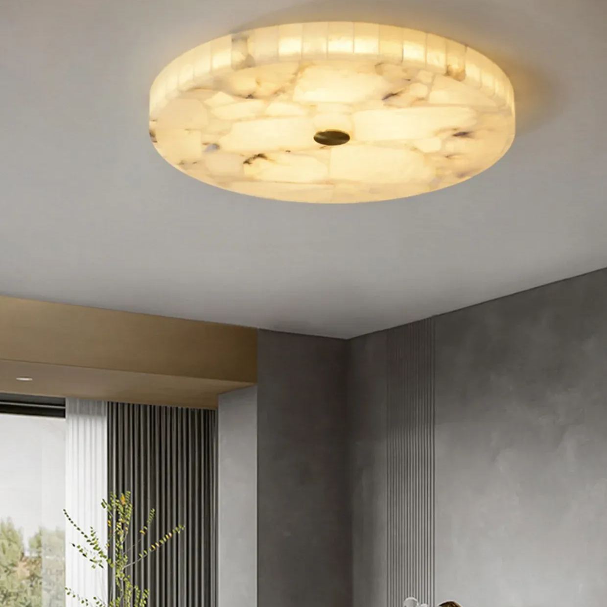 Byers Modern Minimalism LED Round Ceiling Lamp Metal  Resin Bedroom  Dining Room