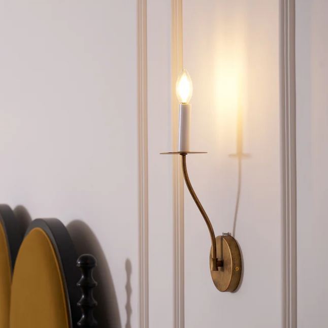 Alessio Vintage Candle Metal Wall Light Fixture Hallway Bedroom Bathroom
