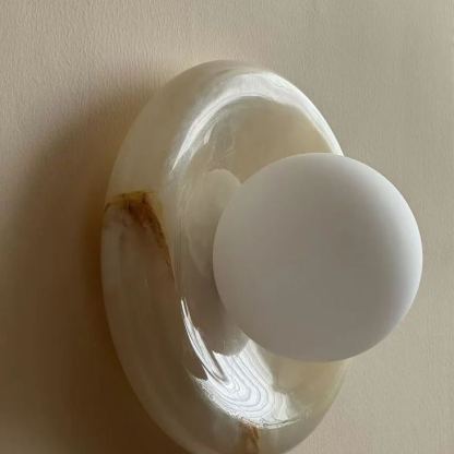 Elif Modern Round Marble Wall Light Shades Bedroom Living Room