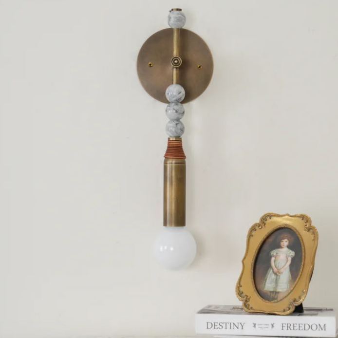 Alessio Vintage Unusual Marble Wall Light Fixture Bedroom Hallway