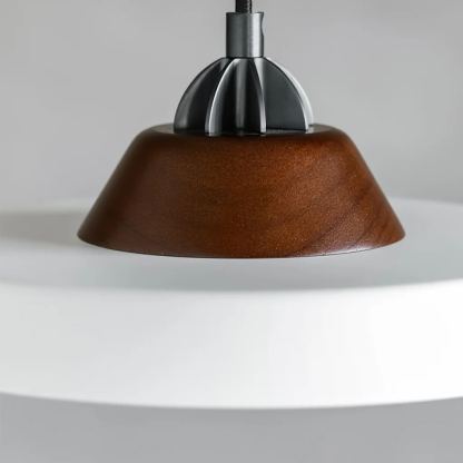 Valentina Vintage Round Wood Metal Pendant Light Dining Room