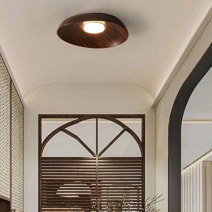 Muto Modern Round Wood Ceiling Light Bedroom Hallway Living Room