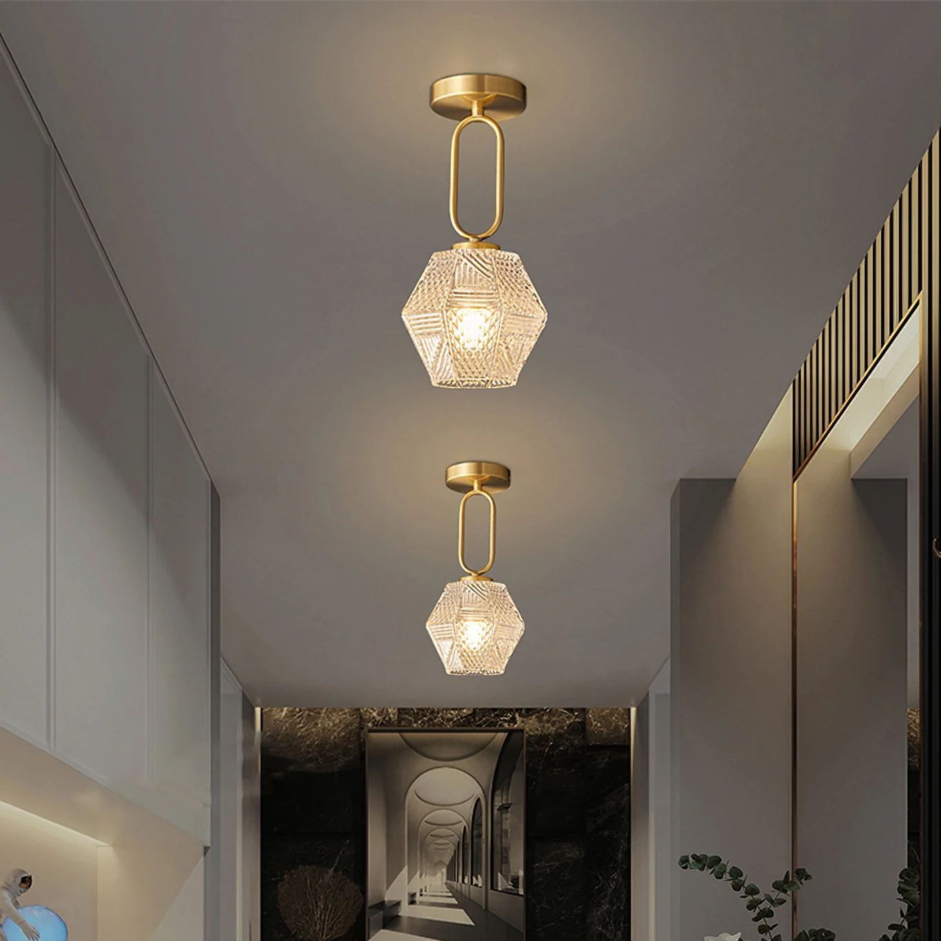 Alessio Vintage Luxury Glass Ceiling Light Shades Bedroom Hallway