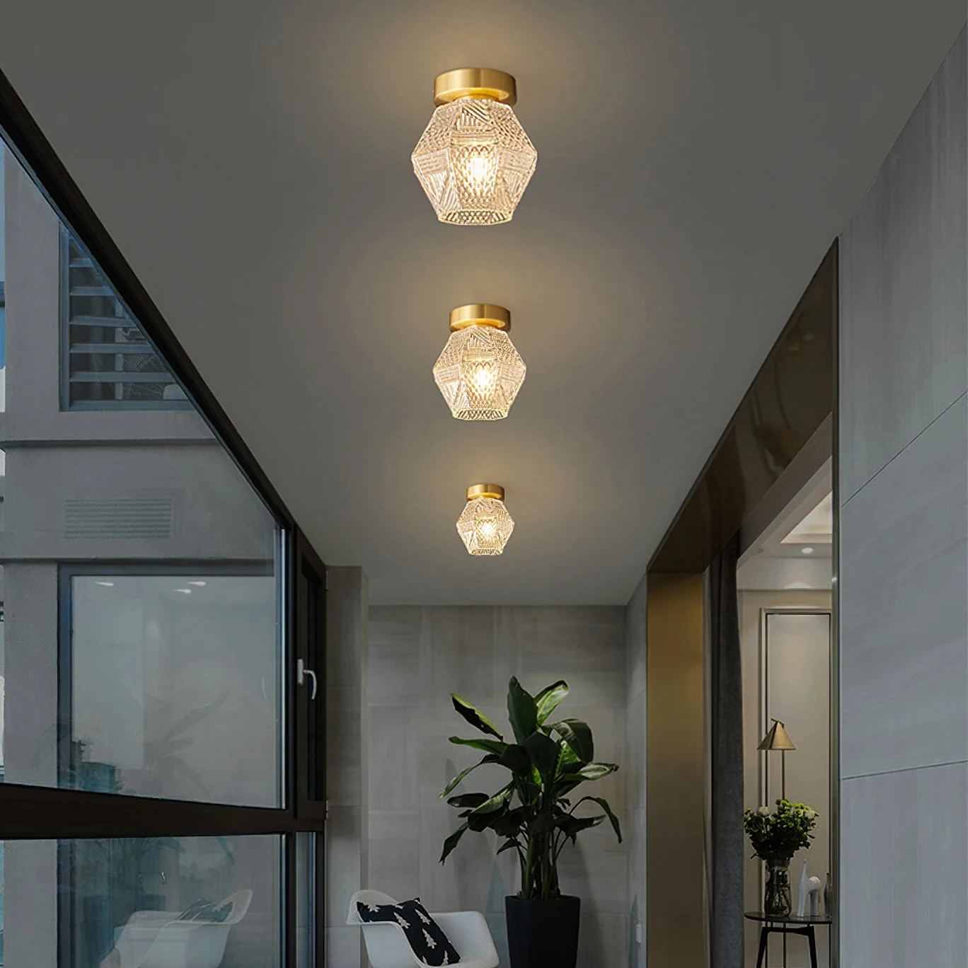 Alessio Vintage Luxury Glass Ceiling Light Shades Bedroom Hallway