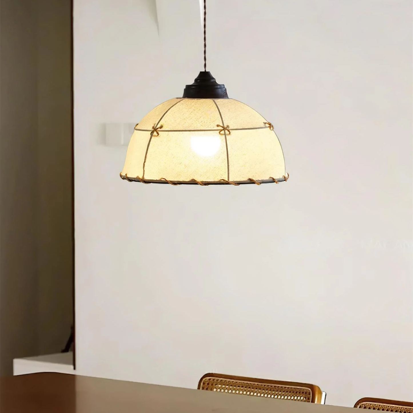 Renée Vintage Rond Textile Suspension Abat-jours Salle à Manger