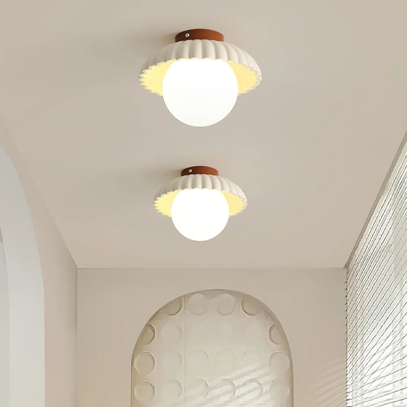 Hailie Vintage Brown Green Ceiling Light Bedroom Dining Room