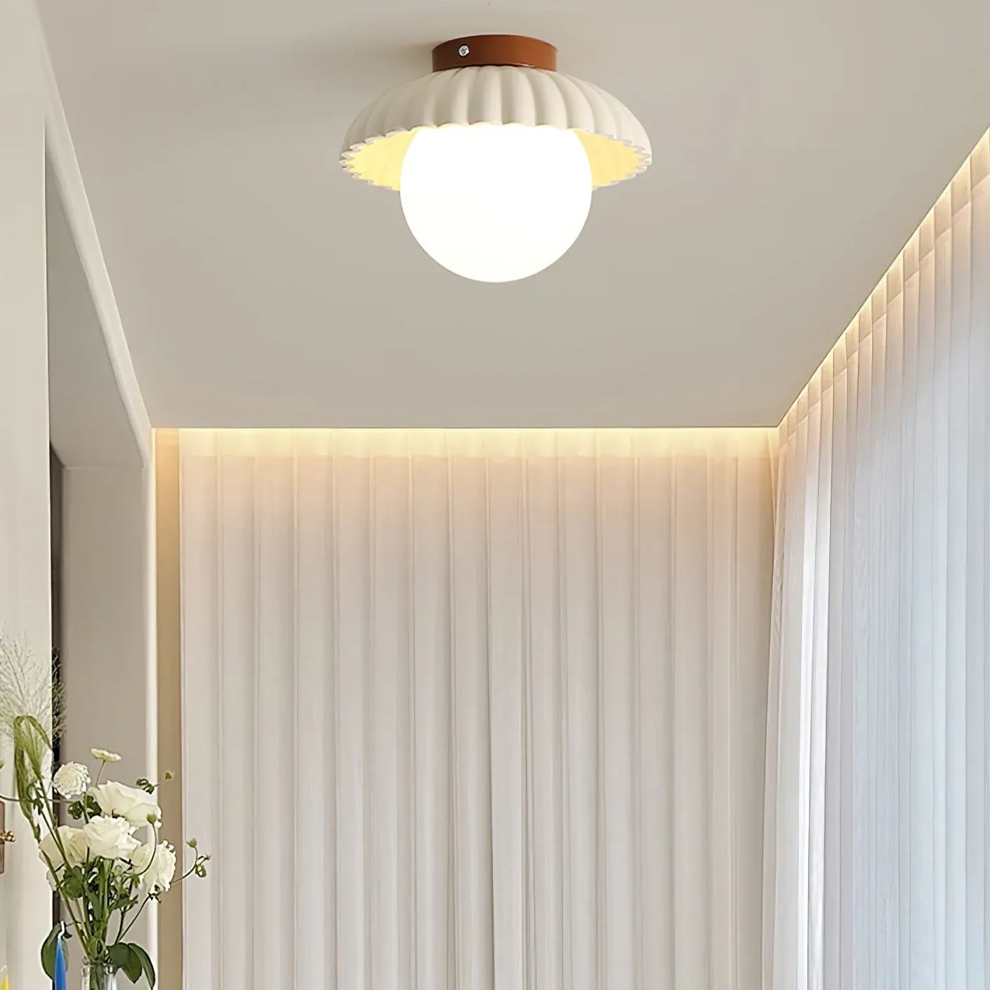 Hailie Vintage Brown Green Ceiling Light Bedroom Dining Room
