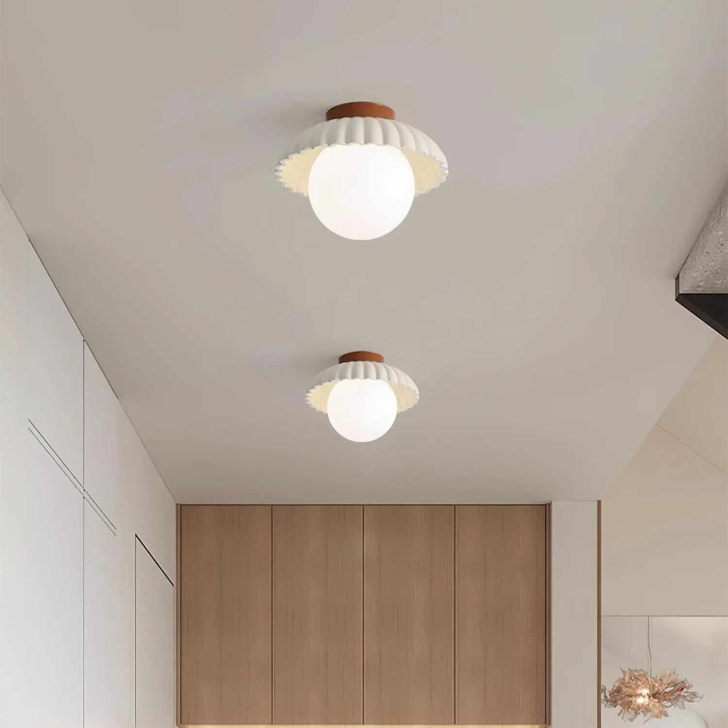 Hailie Vintage Brown Green Ceiling Light Bedroom Dining Room