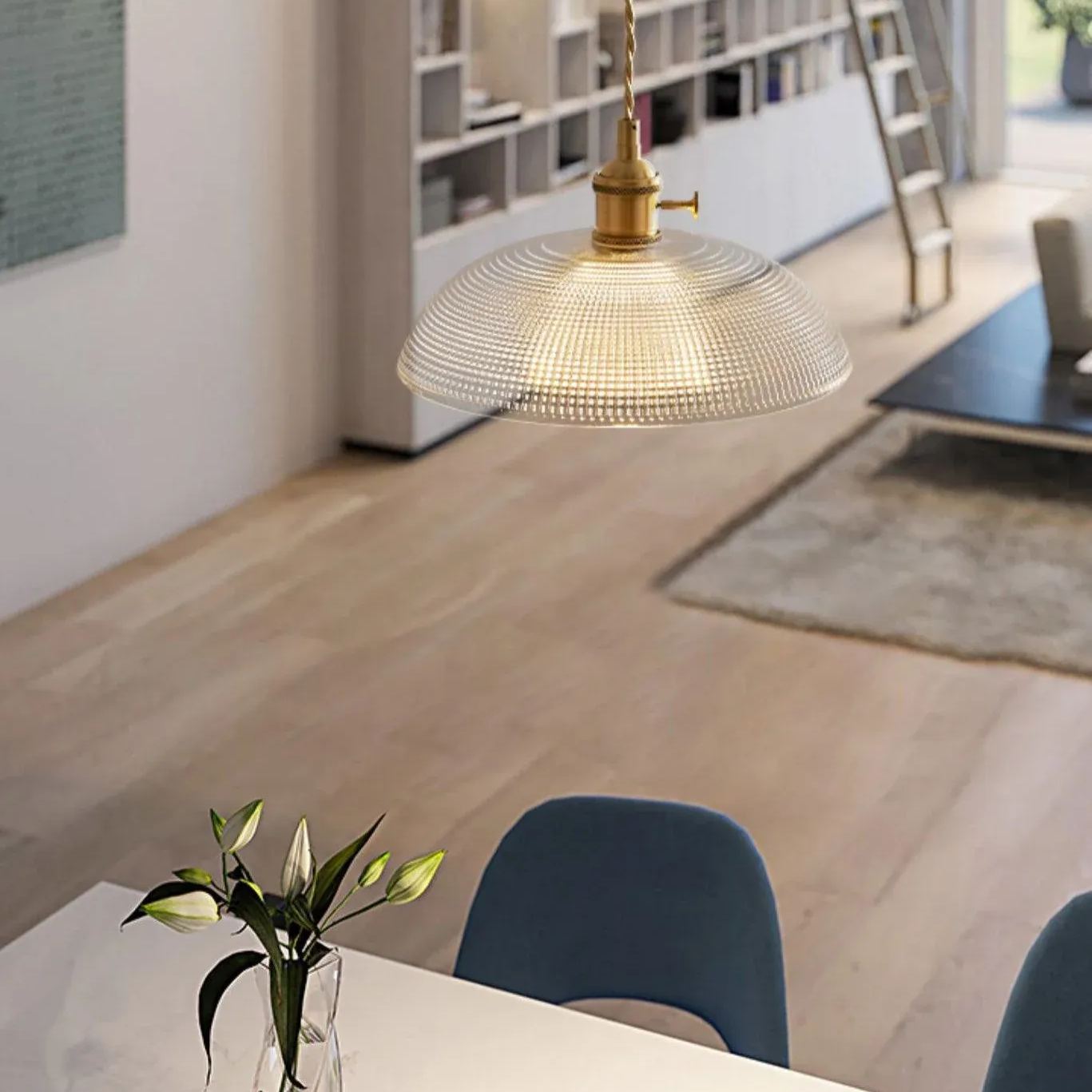 Hailie Moderne Métal Verre Opaque Suspensions Chambre à Coucher Salon