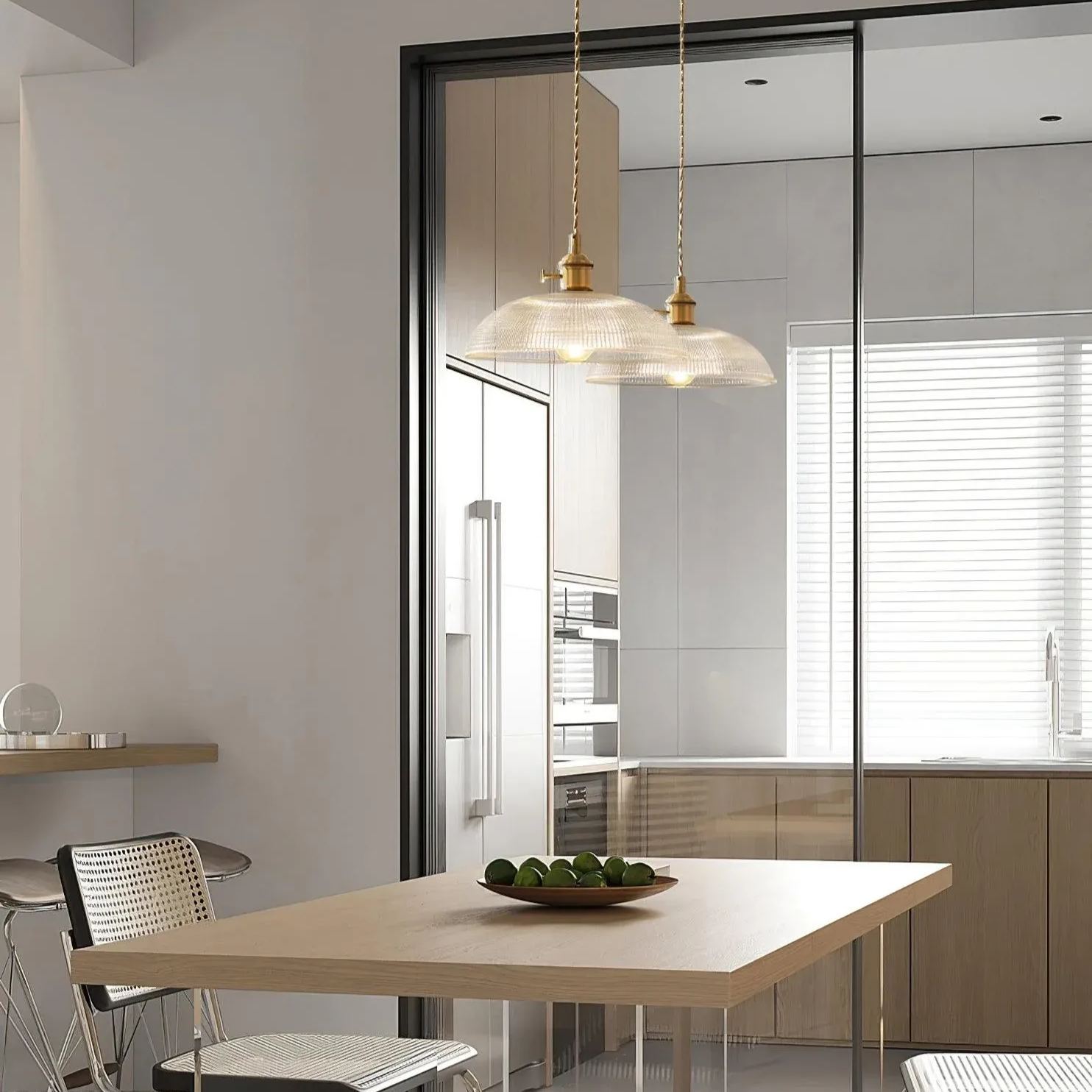 Hailie Moderne Métal Verre Opaque Suspensions Chambre à Coucher Salon