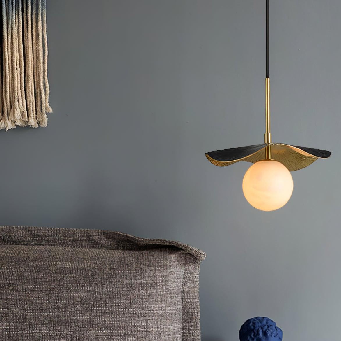 Jade Moderne Inhabituel Lotus Feuille Suspensions Chambre à Coucher Salon