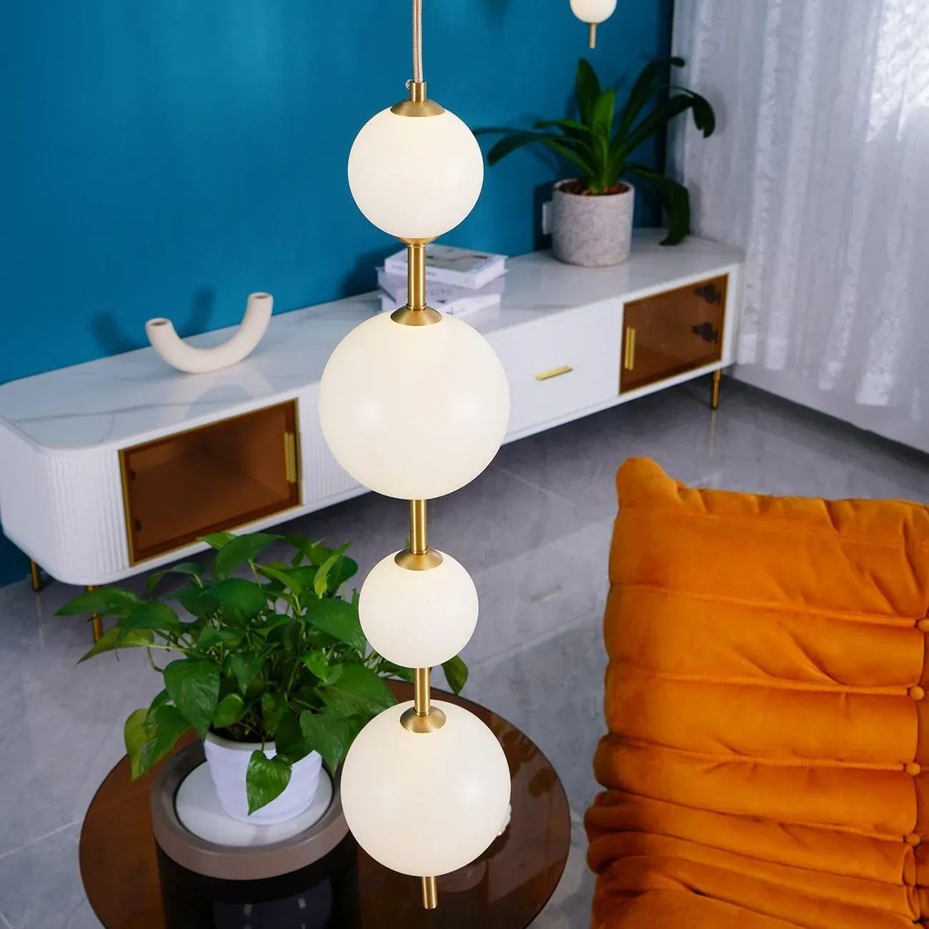 Edge Minimalisme Laiton Noir Métal Verre Suspensions Chambre à Coucher Salon