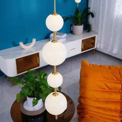 Edge Minimalisme Laiton Noir Métal Verre Suspensions Chambre à Coucher Salon
