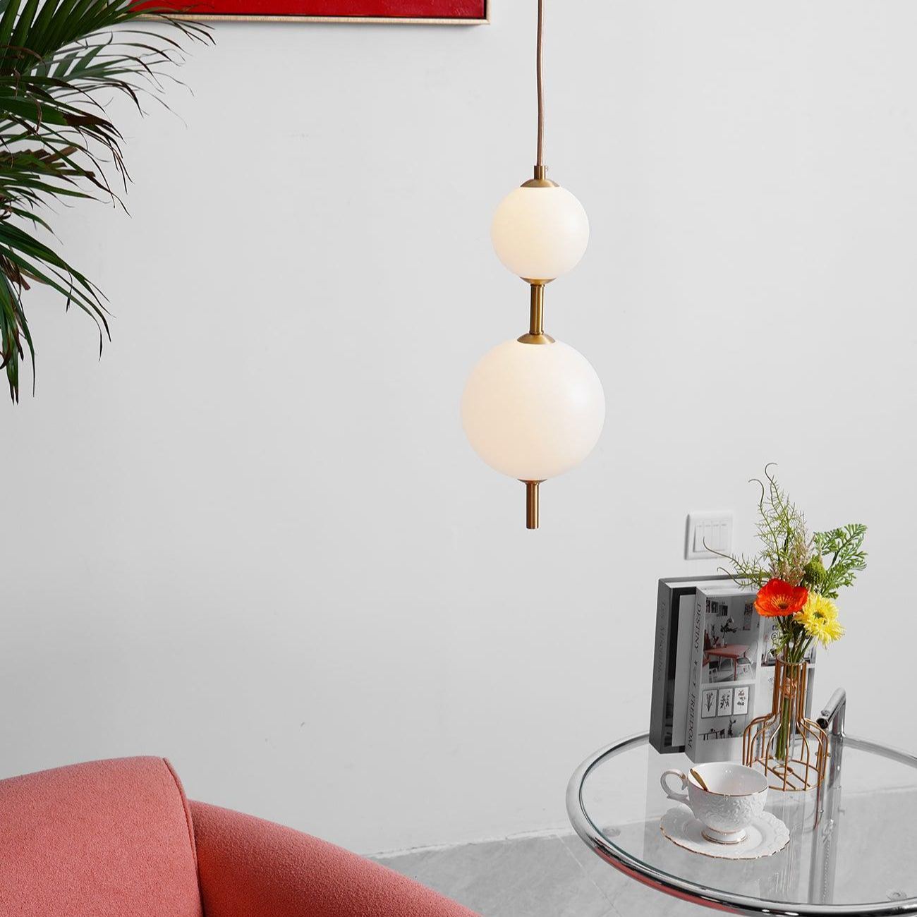 Edge Minimalisme Laiton Noir Métal Verre Suspensions Chambre à Coucher Salon