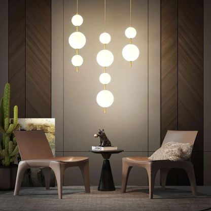 Edge Minimalisme Laiton Noir Métal Verre Suspensions Chambre à Coucher Salon