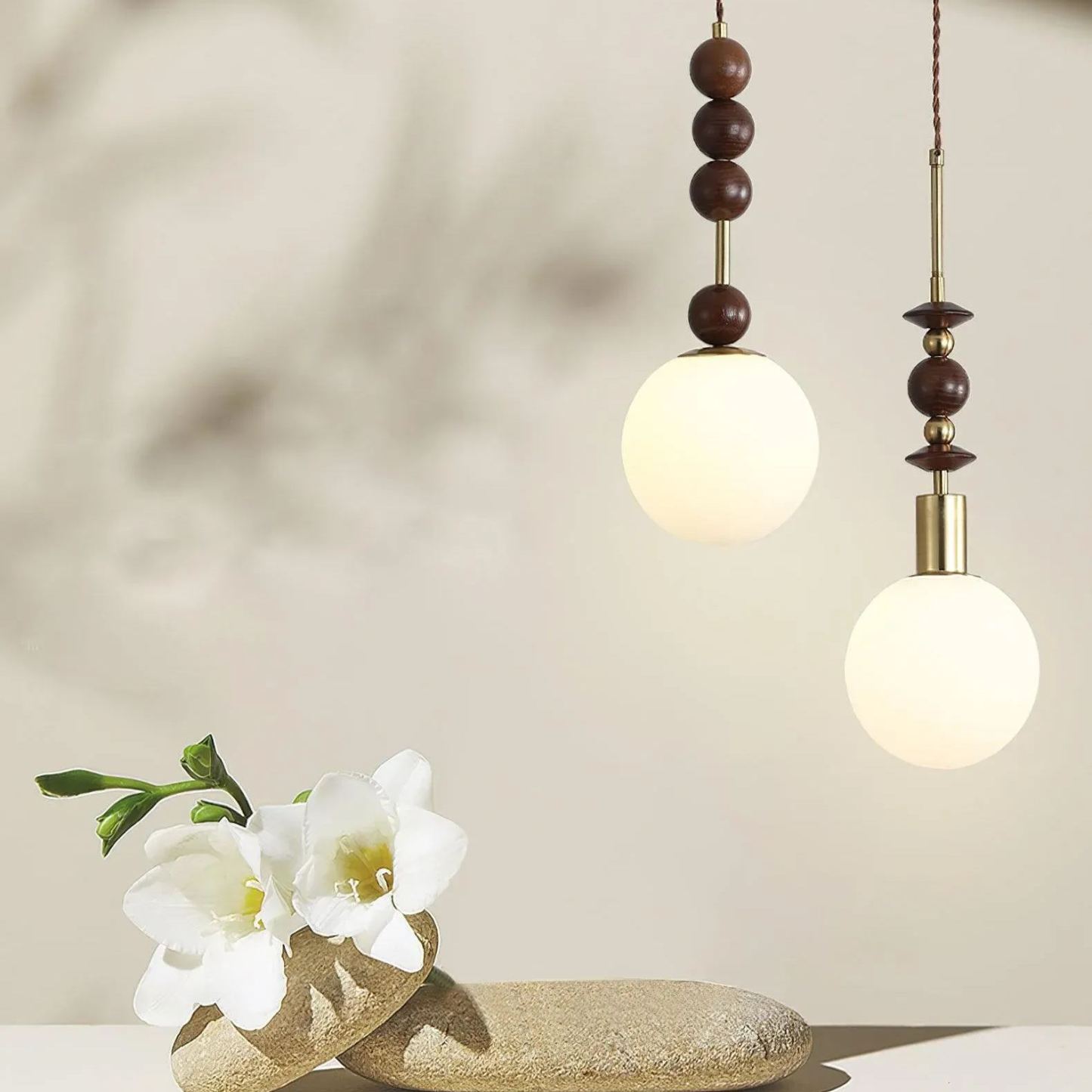 Hailie Minimalisme Métal Verre Bois Suspensions Chambre à Coucher Salon