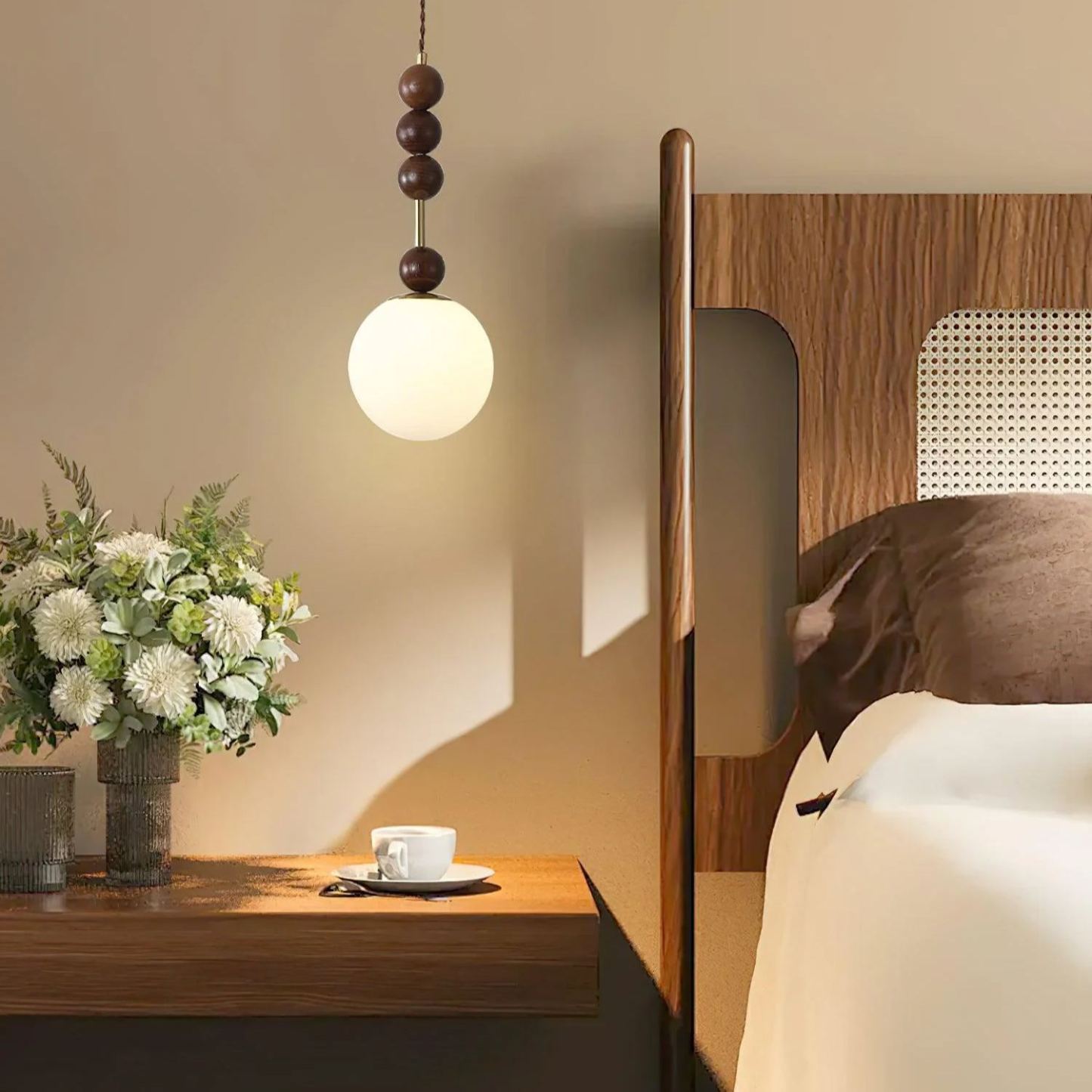 Hailie Minimalisme Métal Verre Bois Suspensions Chambre à Coucher Salon