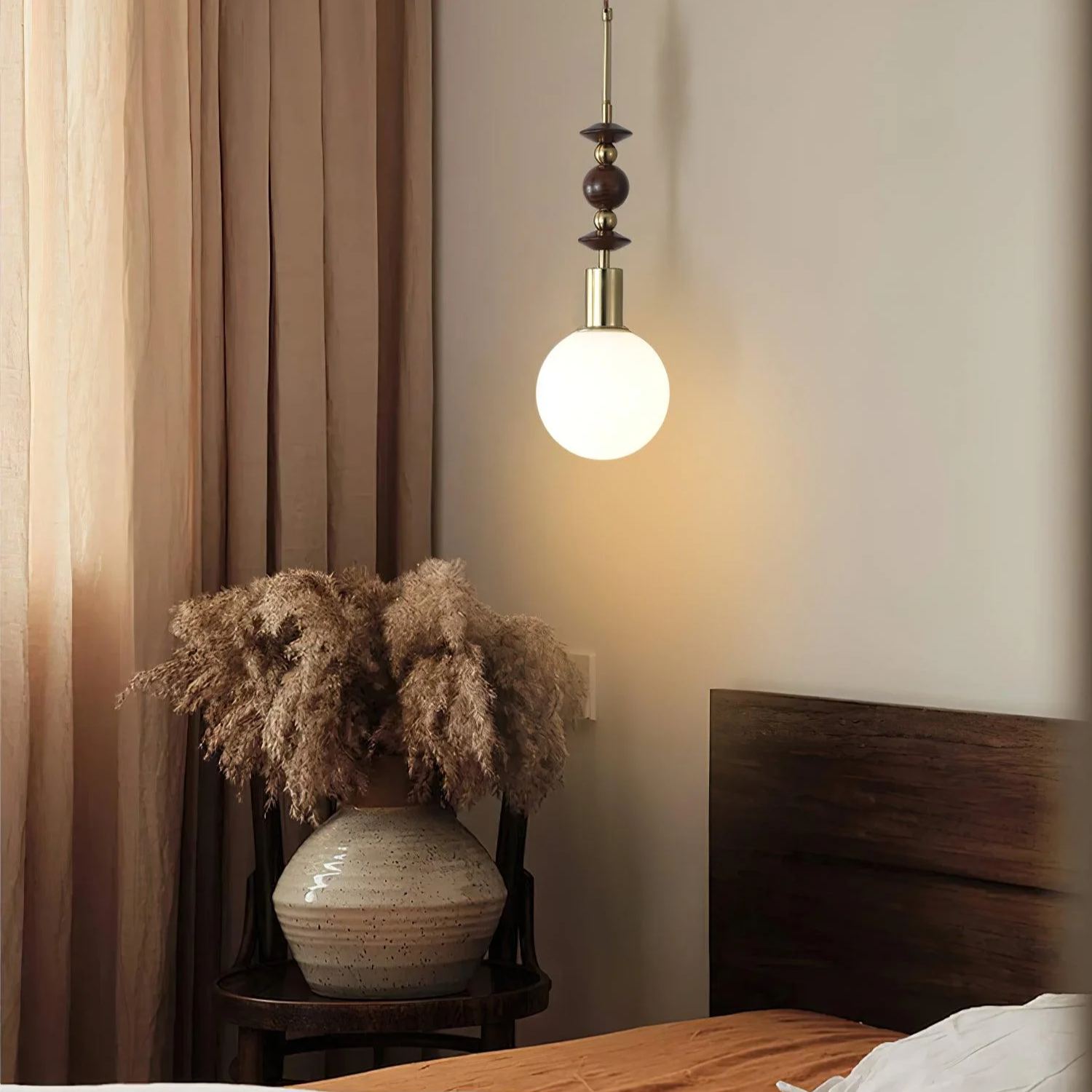 Hailie Minimalisme Métal Verre Bois Suspensions Chambre à Coucher Salon