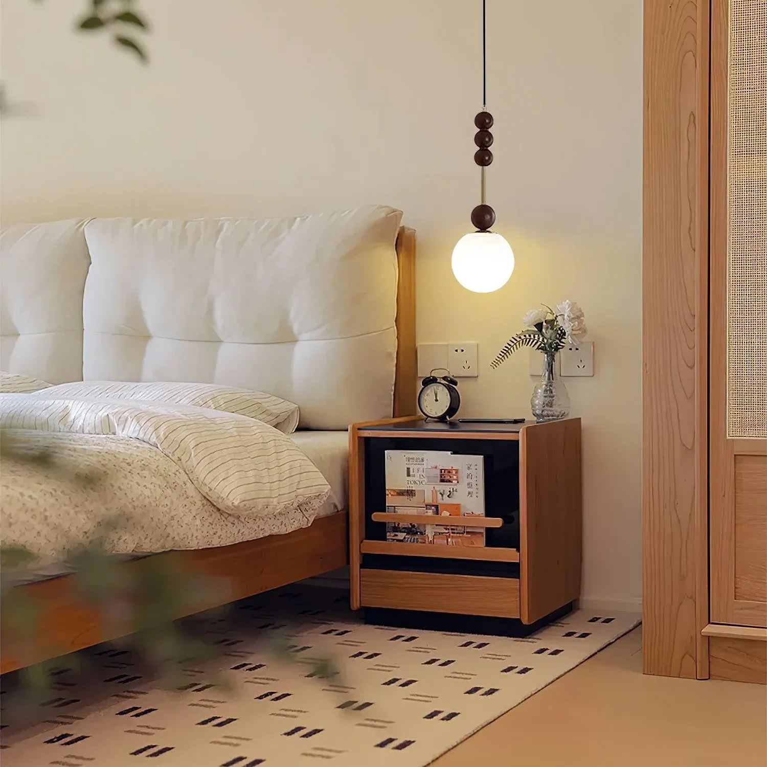 Hailie Minimalisme Métal Verre Bois Suspensions Chambre à Coucher Salon