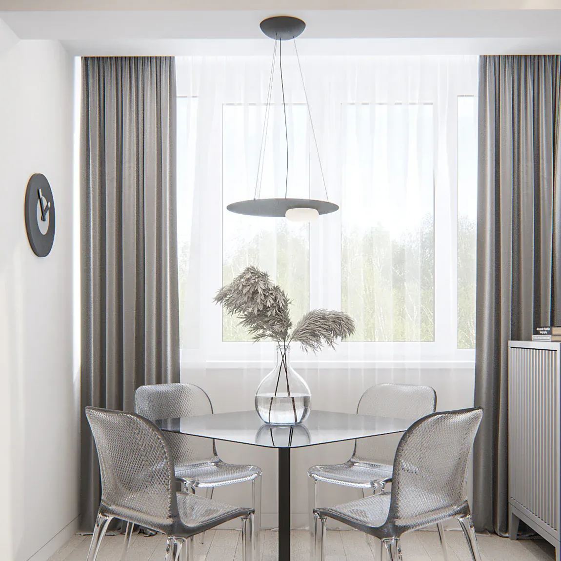 Hailie Moderne Rond Métal Acrylique Suspension Chambre Salle à Manger