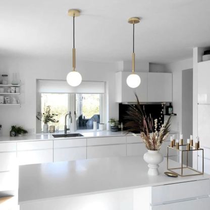 Hailie Minimalisme Métal Verre Suspensions Chambre à Coucher Salon