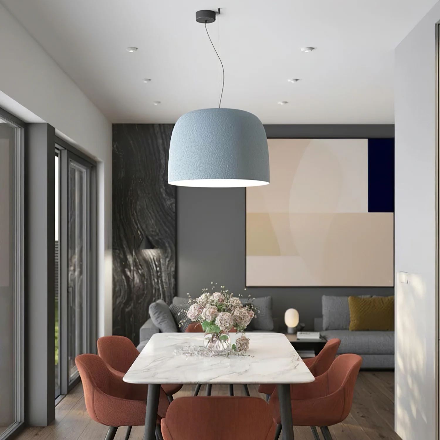 Carins Moderne Rond Métal Suspension Abat-Jours Salon Bureau