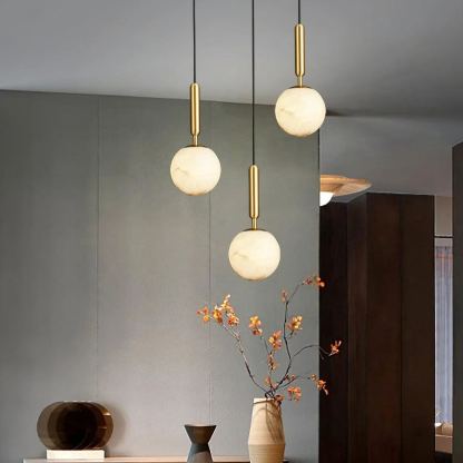 Jade Minimalisme Métal Albâtre Suspensions Chambre à Coucher Salon