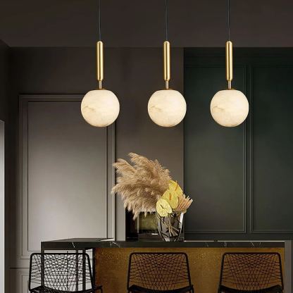 Jade Minimalisme Métal Albâtre Suspensions Chambre à Coucher Salon