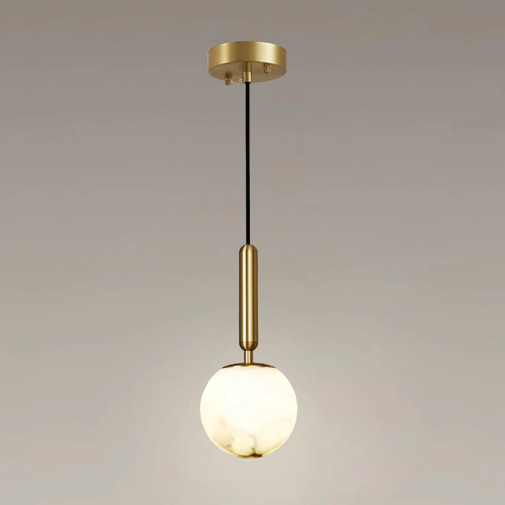 Jade Minimalisme Métal Albâtre Suspensions Chambre à Coucher Salon