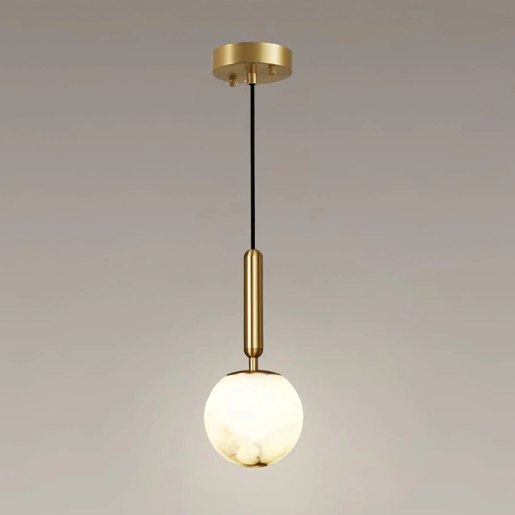 Jade Minimalisme Métal Albâtre Suspensions Chambre à Coucher Salon