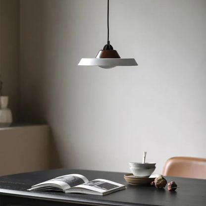 Valentina Vintage Rond Bois Métal Suspension Salle à Manger