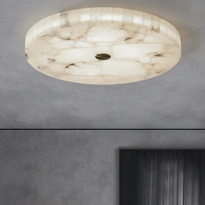 Jade Moderne Minimalisme LED Rond Plafond Luminaire Métal Albâtre Chambre Salle À Manger